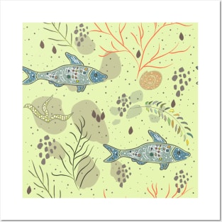 Fish Pattern Posters and Art